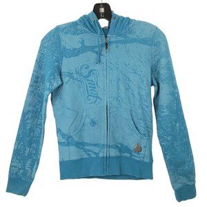 Smet Born On The Street Midnight Front Zip Hoodie Womens Size XS Y2K Streetwear